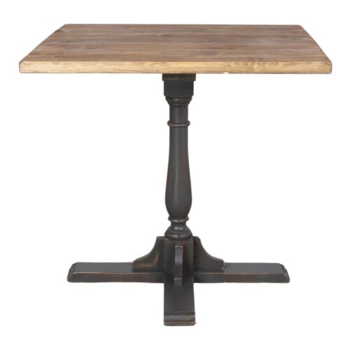 TABLE DE SALLE À MANGER HUFFIN Table en bois de style vintage, pied central. Fabrication sur mesure. 1