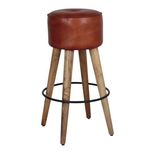 TABOURET EN CUIR COLT style industriel | Trouvez-la chez MisterWils. Plus de 4000m² d'exposition. 3
