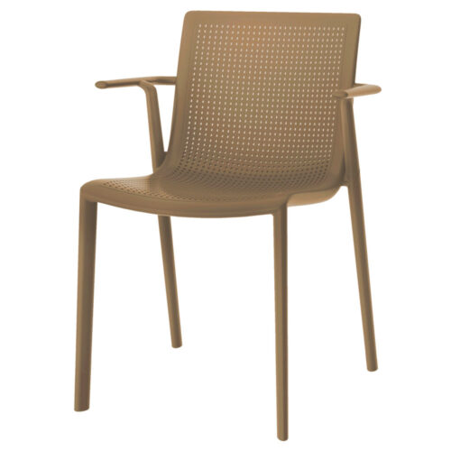 BEEKAT ARMCHAIR Chaise avec accoudoirs, adaptée pour l'extérieur, en fibre de verre avec polypropylène via une technologie de moulage assisté par gaz. Empilable, protection UV.