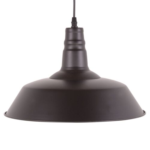 PEKIN BIG BLACK Lampe de plafond de style industriel, fabriquée en métal. Culot E27. 60W.Dimensions: ø36x25 cm. Longueur de cable 80 cm.