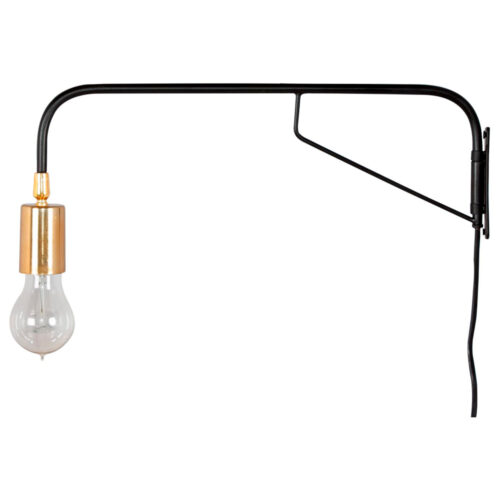 MIRADE BIG Applique murale de style vintage en acier, finition noir, cuivre et laiton. Culot E27. Max 40W. Ampoule non incluse. 5