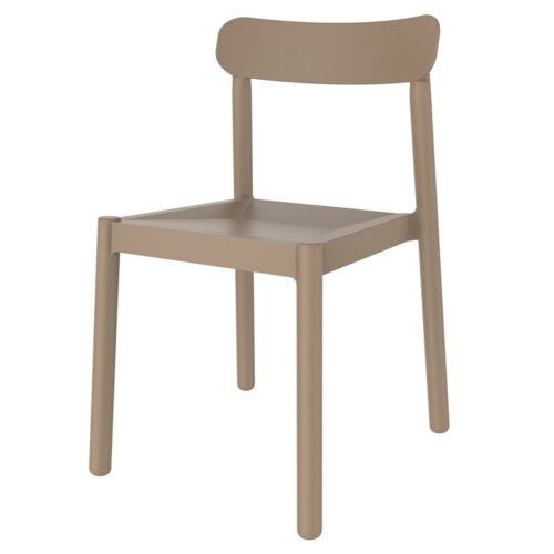 ELBA Chaise fabriquée en polypropylène, adaptée pour un usage intérieur ou extérieur. Protection anti-UV. Empilable. Dimensions: 50×53,5×80 cm. Couleurs disponibles: sable, bleu, blanc, gris foncé, gris-vert