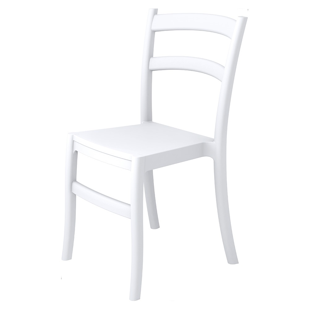 mister-wils-chaise-polypropylene-exterieur-fiesta-white FIESTA Chaise fabriquée en polypropylène, adaptée pour un usage intérieur ou extérieur. Protection anti-UV. Empilable. Dimensions: 45x51x85 cm. Couleurs disponibles: blanc, marron. Commande minimale: 4 unités