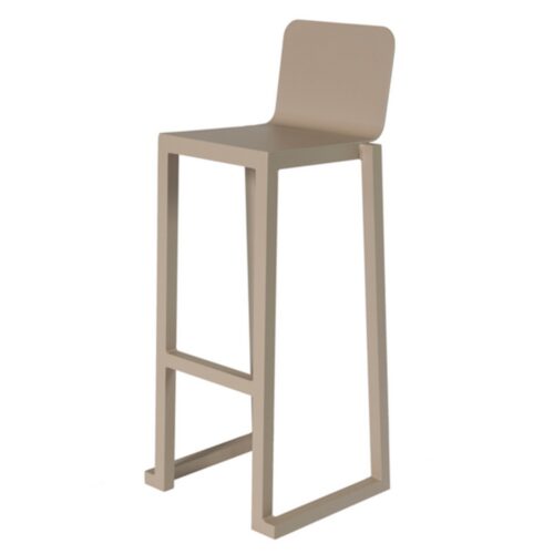 BARCINOTAB Tabouret haut fabriqué em aluminium, finition peinture powder coated. Adapté pour usage intérieur ou extérieur. Dimensions:36,7×39,3×99 cm.