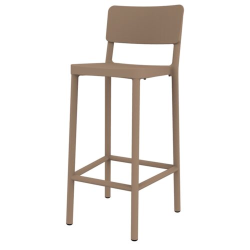 LISBOATAB Tabouret pour usage intérieur ou extérieur, fabriqué en fibre synthétique. Protection anti-UV. Couleurs disponibles: blanc, chocolat, sable, noir, gris, vert y rouge.