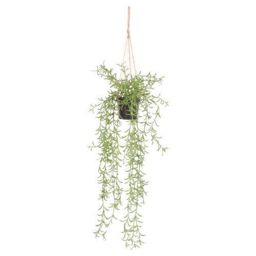 BLOSSOM Plante artificielle suspendue, pot et corde décorative inclus | Trouvez-le chez Mister Wils. Plus de 4000m² d'exposition. Buffets, étagères, luminaires, tables, chaises, canapés et banquettes, tabourets, ventilateurs, plantes artificielles...