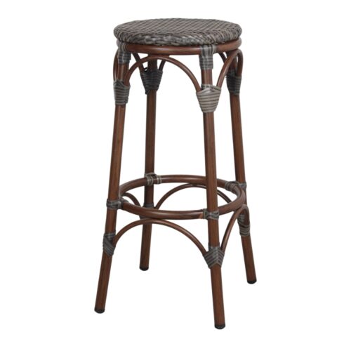 TABOURET HAUT EN MÉTAL ET EN ROTIN PRAGA | Trouvez-la chez MisterWils. Plus de 4000m² d'exposition. 1