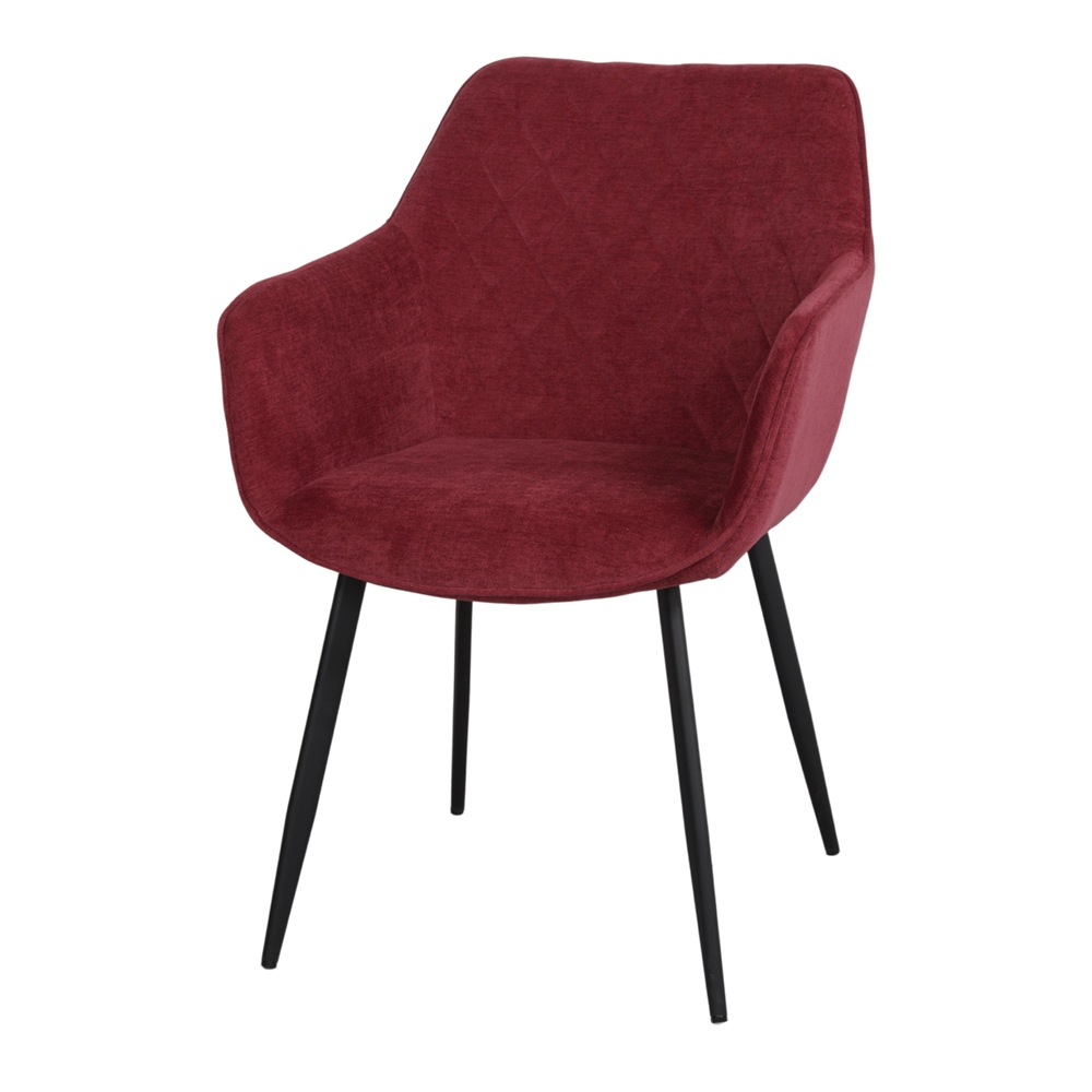 misterwils-chaise-tapissee-coque-grenat-01 CHAISE TAPISSÉE COQUE style Mid Century | Trouvez-la chez MisterWils. Plus de 4000m² d'exposition. Buffets, étagères, luminaires... 1