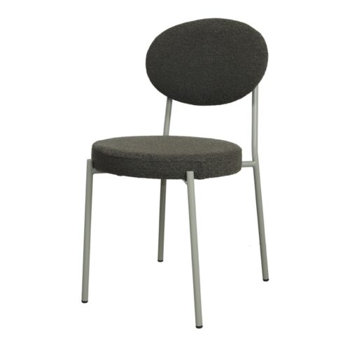 CHAISE TAPISSÉE CHARLOTTE CURLY de style Mid Century | Trouvez-la chez MisterWils. Plus de 4000m² d'exposition. 3