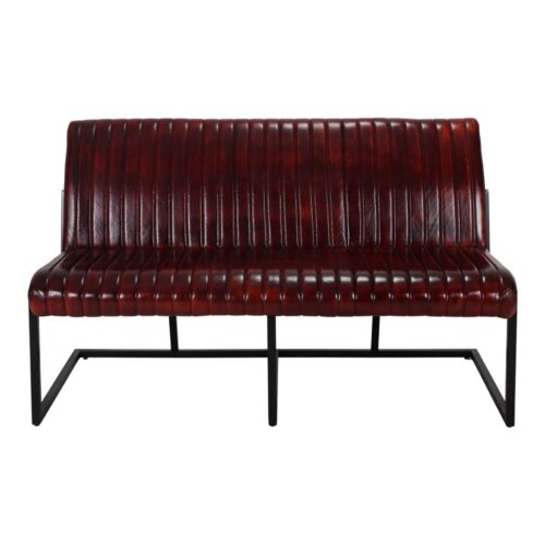 BANC EN CUIR ET EN MÉTAL BARNY style industriel | Trouvez-la chez MisterWils. Plus de 4000m² d'exposition. 1