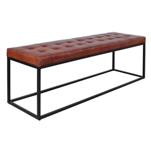 BANC TAPISSÉ EN CUIR VELIKA de style Vintage - Industriel | Trouvez-la chez MisterWils. Plus de 4000m² d'exposition. 1