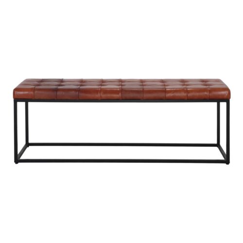 BANC TAPISSÉ EN CUIR VELIKA de style Vintage - Industriel | Trouvez-la chez MisterWils. Plus de 4000m² d'exposition. 1