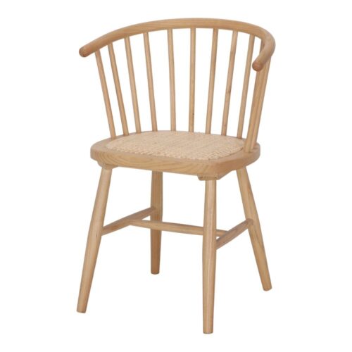 CHAISE EN BOIS ET ROTIN SHERRY de style windsor/ercol en bois de orme. Assise en rotin | Trouvez-la chez MisterWils. 1