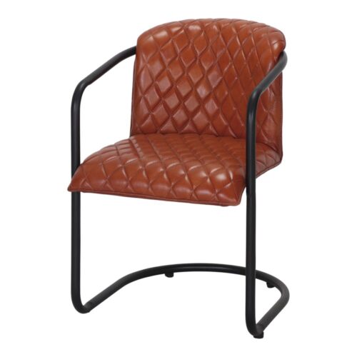 CHAISE EN CUIR ARTHUR style industriel, structure en acier, finition noir, assise en cuir. Trouvez-le chez MisterWils. 1