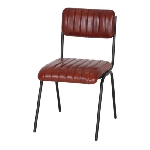 CHAISE EN CUIR JENKI de style Industriel | Trouvez-la chez MisterWils. Plus de 4000m² d'exposition.