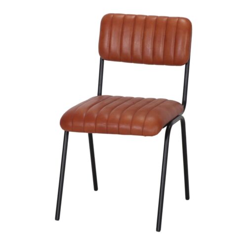 CHAISE EN CUIR JENKI de style Industriel | Trouvez-la chez MisterWils. Plus de 4000m² d'exposition. 1