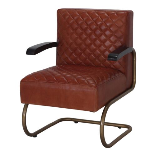 FAUTEUIL EN CUIR GALAPAGOS style vintage/mid-century | Trouvez-la chez MisterWils. Plus de 4000m² d'exposition. 1