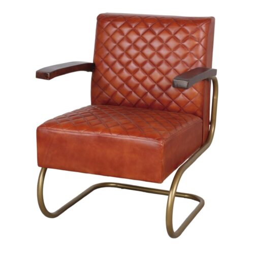 FAUTEUIL EN CUIR GALAPAGOS style vintage/mid-century | Trouvez-la chez MisterWils. Plus de 4000m² d'exposition. 1
