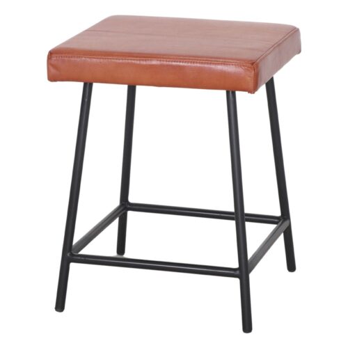 TABOURET BAS EN MÉTAL ET EN CUIR EVOLUTION style vintage 1