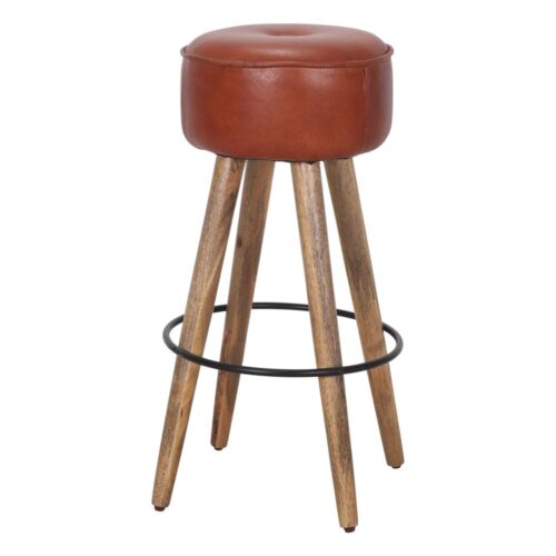 TABOURET EN CUIR COLT style industriel | Trouvez-la chez MisterWils. Plus de 4000m² d'exposition. 4
