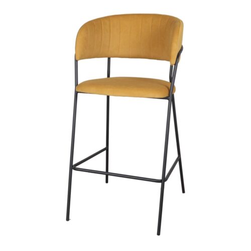 TABOURET HAUT TAPISSÉ KAISER de style Mid Century | Trouvez-la chez MisterWils. Plus de 4000m² d'exposition. 1