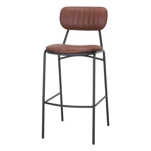 TABOURET HAUT NADDY, style Industriel marron 1