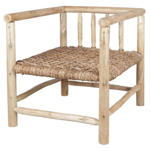 FAUTEUIL EN BOIS ET EN FIBRES NATURELLES VALENTINO | Trouvez-la chez MisterWils. Plus de 4000m² d'exposition. 1