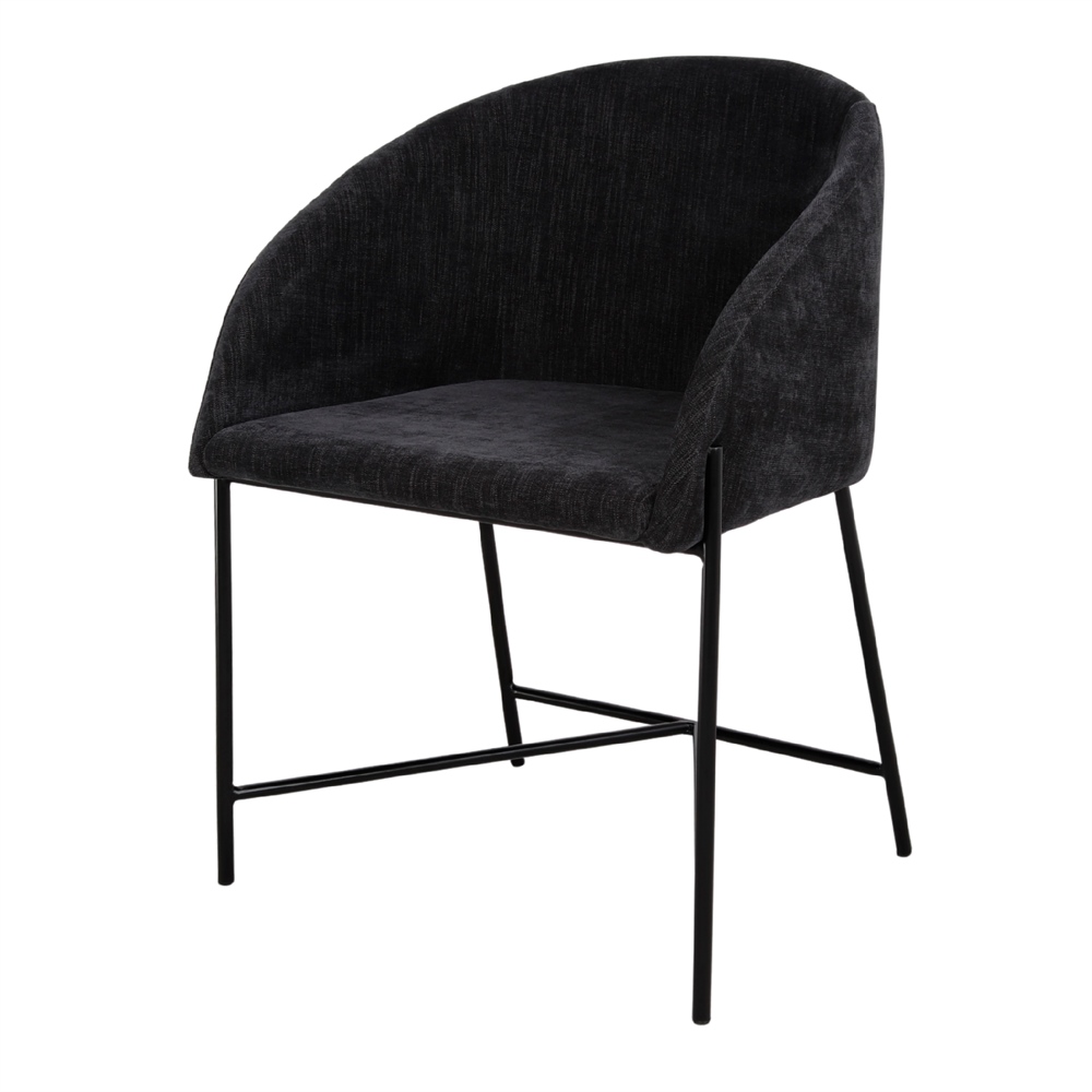misterwils-chaise-tapissee-petunia-noir CHAISE TAPISSÉE PETUNIA style Contemporain | Trouvez-la chez MisterWils. Plus de 4000m² d'exposition. Buffets, étagères, luminaires noir 1