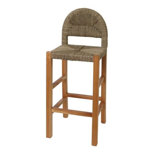 TABOURET HAUT EN BOIS ET FIBRES MARINES SULEMANI | Trouvez-la chez MisterWils. Plus de 4000m² d'exposition. 1