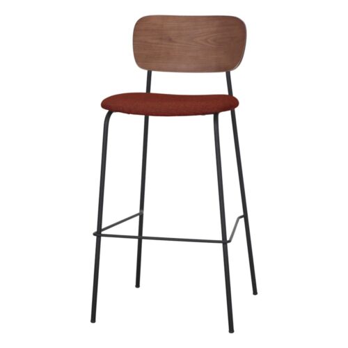 TABOURET HAUT TAPISSÉE SHERPA, style Mid Century | Trouvez-la chez MisterWils. Plus de 4000m² d'exposition. 1