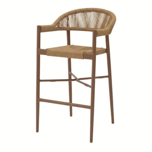 TABOURET HAUT EN MÉTAL ET EN CORDE MAVRAN, de style Japandi | Trouvez-la chez MisterWils. Plus de 4000m² d'exposition. 1